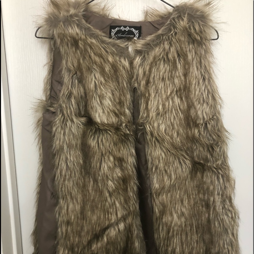 Ambiance Faix Fur vest brown Small